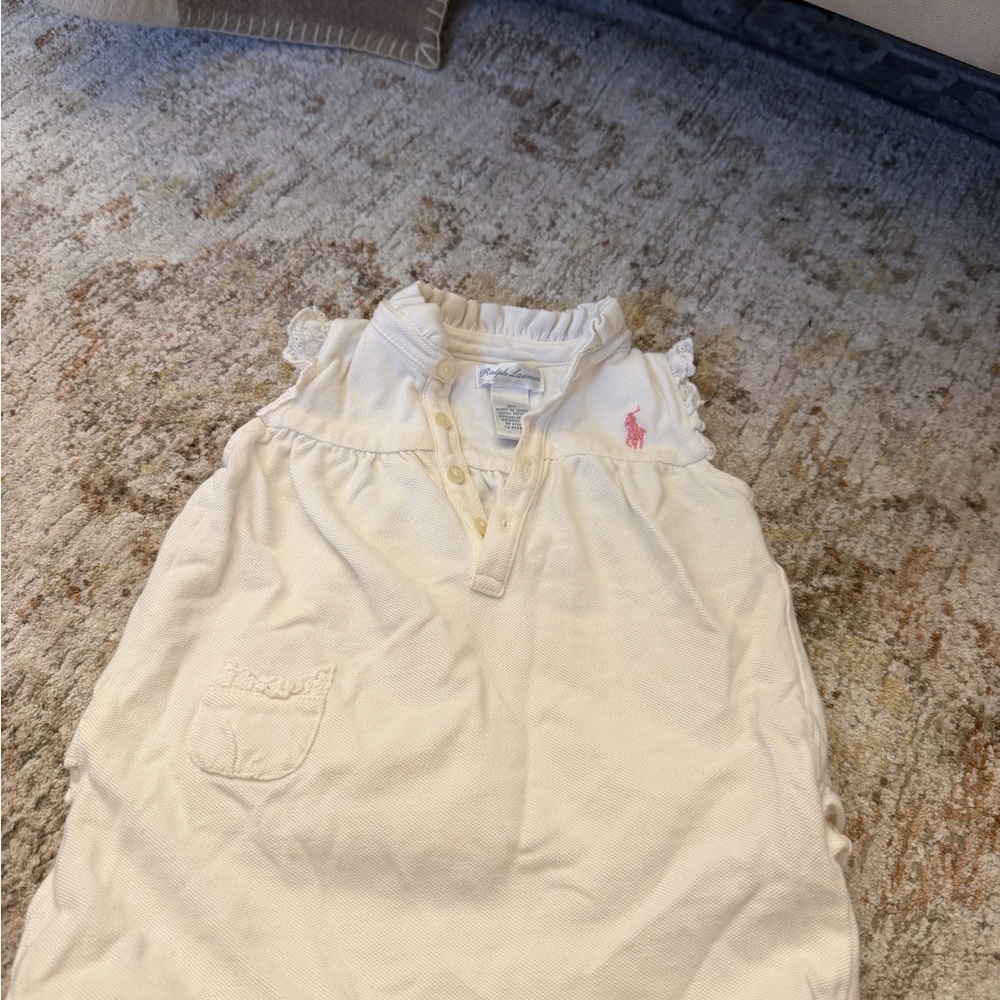 Ralph Lauren Cream Dress with Pink Logo